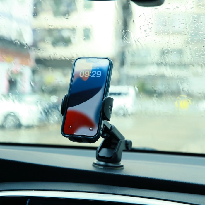 Joyroom automobil držák pro telefon s teleskopickým výsuvným ramenem pro přístrojovou desku a čelní sklo černá (JR-ZS259)