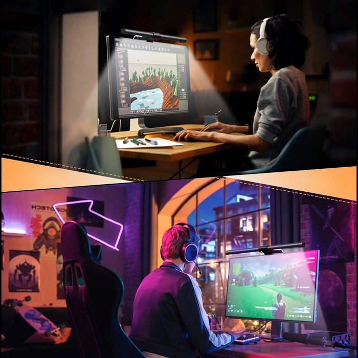 Lampada da schermo Choetech E1132 con retroilluminazione - grigia