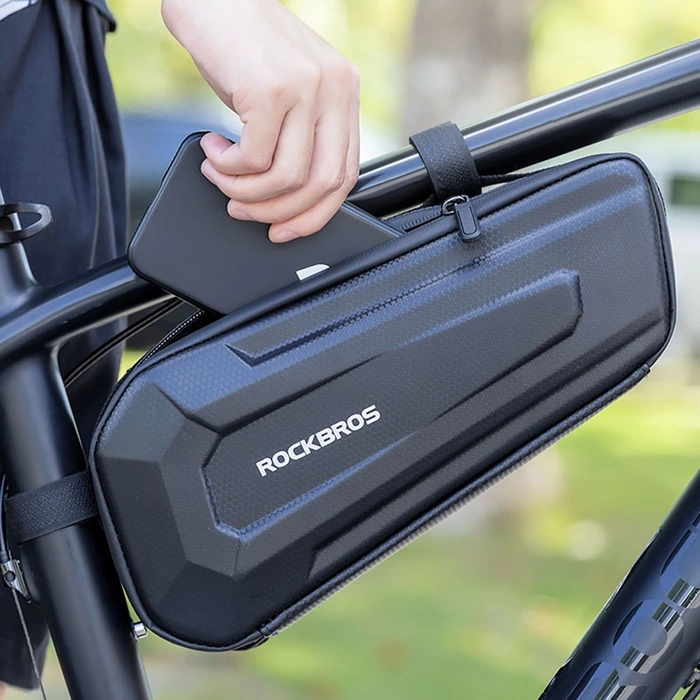 Borsa da bicicletta impermeabile Rockbros B66 per telaio - nera