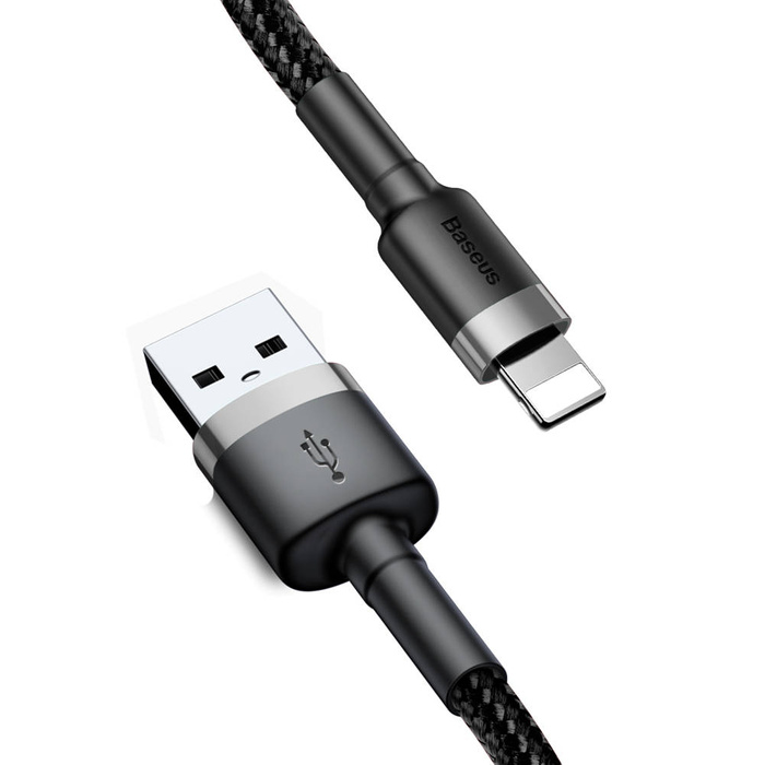 Baseus Cafule Cable odolný nylonový kabel USB / Lightning QC3.0 1.5A 2M černý (CALKLF-CG1)
