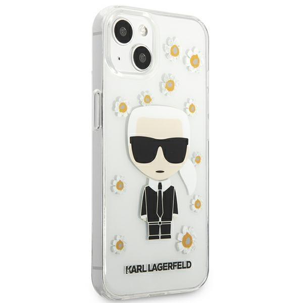 Hülle KARL LAGERFELD Apple iPhone 13 Mini-Blume Iconic Karl Klar Case