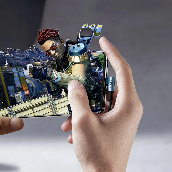 Angle cable USB-C to USB-C UGREEN US334 5A, PD 100W, 2m (black)