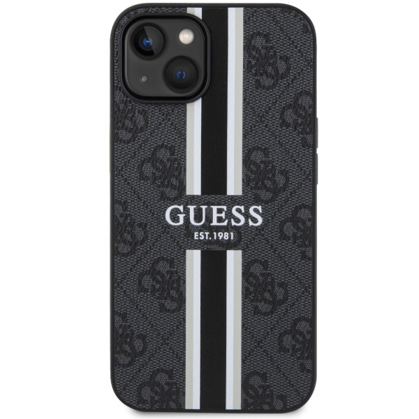 Cover Guess GUHMP14MP4RPSK iPhone 14 Plus 6,7" nero/nerocase 4G Strisce stampate MagSafe Case