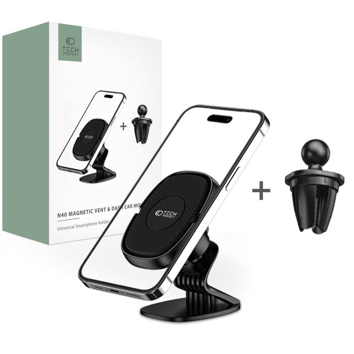 TECH-PROTECT N40 MagNETIC ARMATURENBRETT &amp; LÜFTUNG AUTOHALTERUNG SCHWARZ