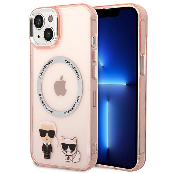 Karl Lagerfeld KLHMP14MHKCP iPhone 14 Plus 6.7" hardcase pink/pink Karl & Choupette Aluminum MagSafe