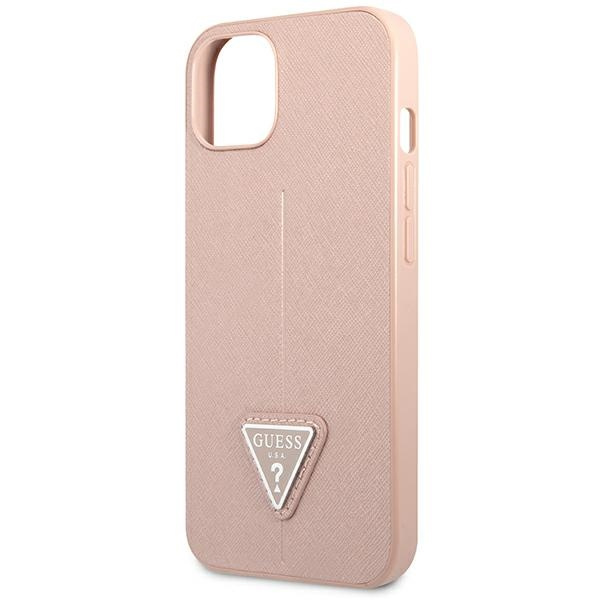 Guess GUHCP14MPSATLP iPhone 14 Plus 6.7" pink/pink hardcase SaffianoTriangle Logo