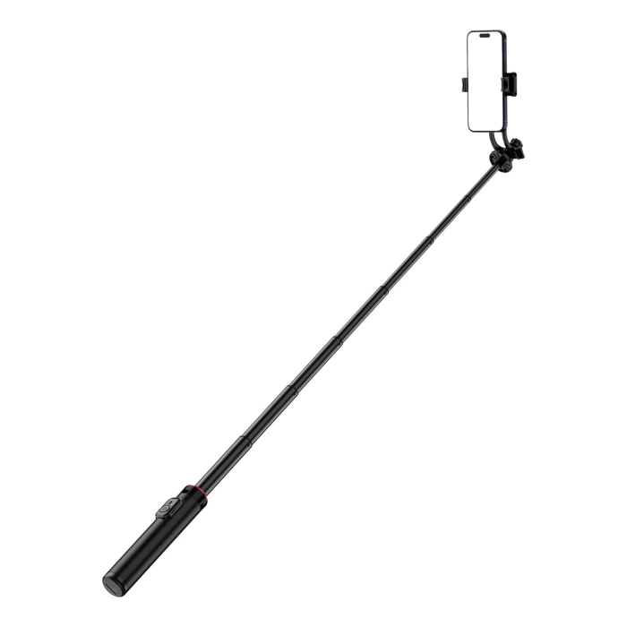 Selfie Stick WC1Y2S Teleskopstativ 1,3 m aus Aluminiumlegierung mit Telefonhalter – Schwarz