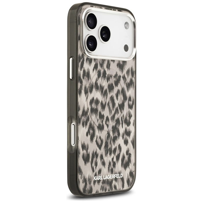 Etui Karl Lagerfeld IML Leopard Pattern  MagSafe do iPhone 17 Pro Max brązowy