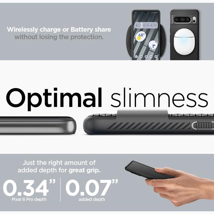 Funda Spigen Liquid Air MATTE Google Pixel 8 Pro Negro Case