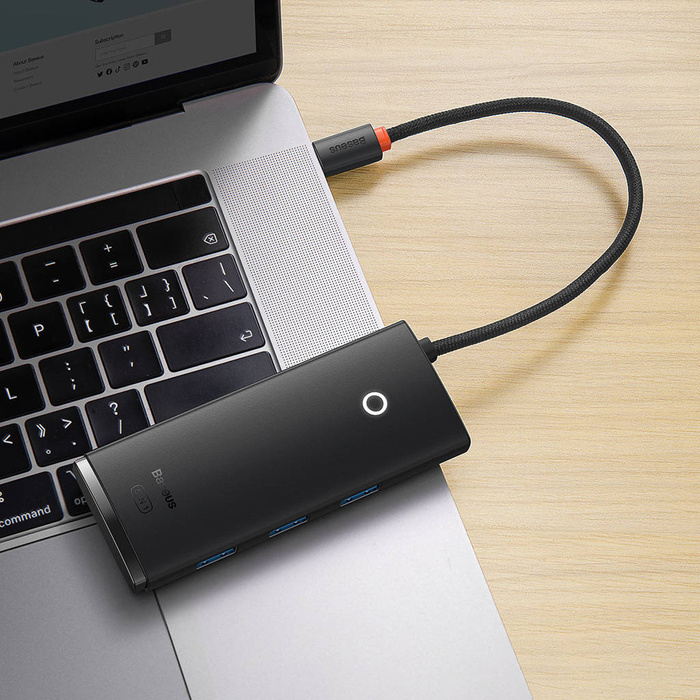 Baseus Lite Series 5-Port Type-C HUB Docking Station (Type-C to HDMI+USB3.0*3+PD) Black