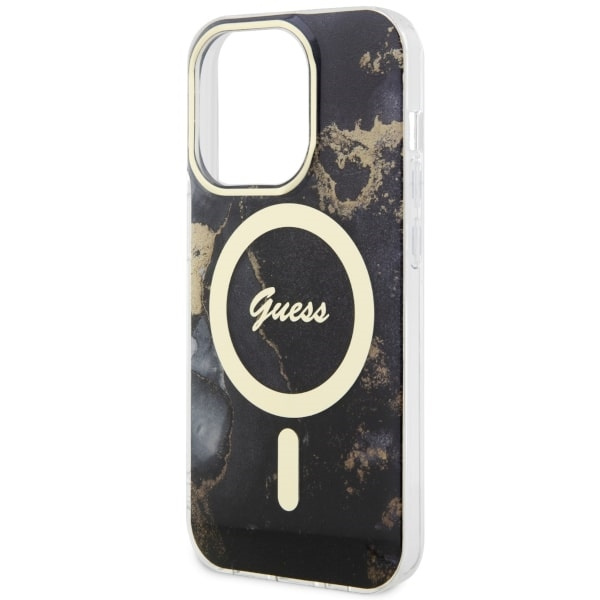 Cover Guess GUHMP14LHTMRSK iPhone 14 Pro 6.1" nero/nero durocase Golden Marble MagSafe Case