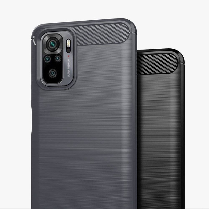 Carbon Case Flexibel Handyhülle TPU Schutzhülle für Xiaomi Redmi Note 10 / Redmi Note 10S blau