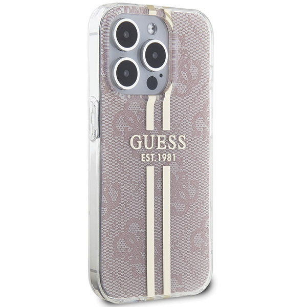 Etui Guess GUHCP14XH4PSEGP iPhone 14 Pro Max 6.7" różowy/pink hardcase IML 4G Gold Stripe Case