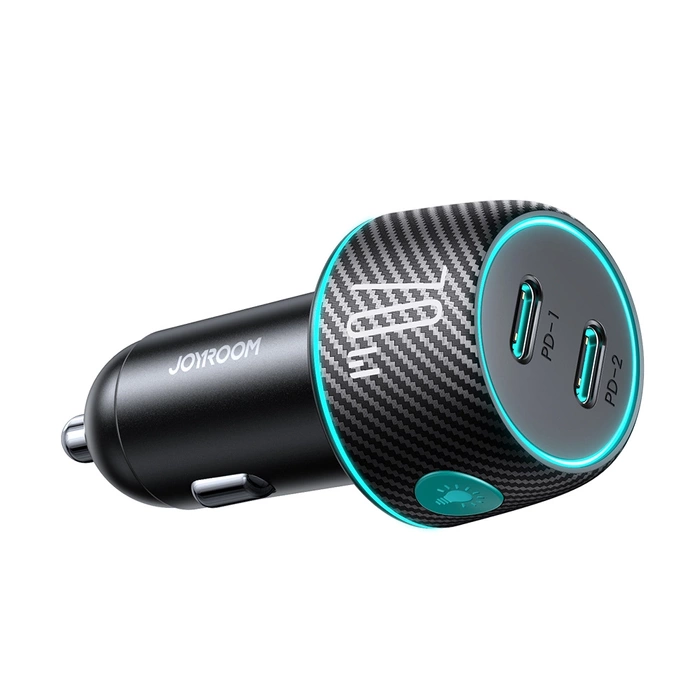 [RETURNED ITEM] 2x USB C 70W car charger with LED backlight Joyroom JR-CCN02 - black