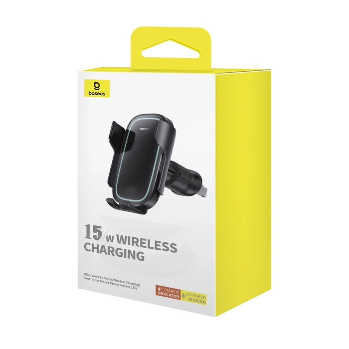 Wireless Charging Car Mount Baseus MilkyWay Pro 15W (black)