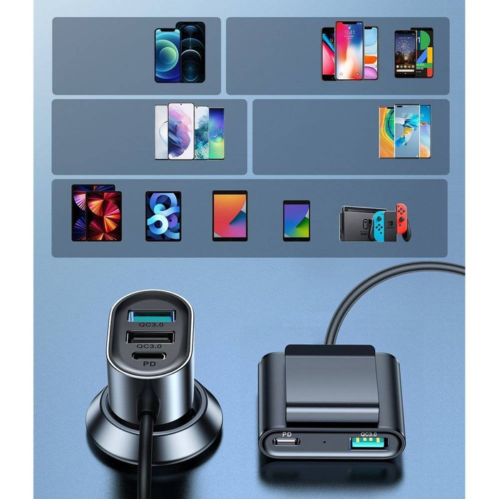 Joyroom ladergerät Auto 2xPD + 2xQC3.0 75W 1,5m schwarz (JR-CL05)