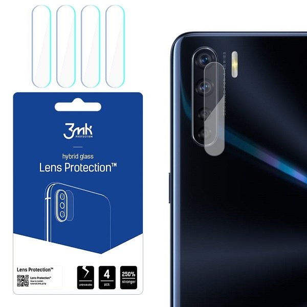 3MK Oppo A91 verre de protection de l'objectif 4pcs