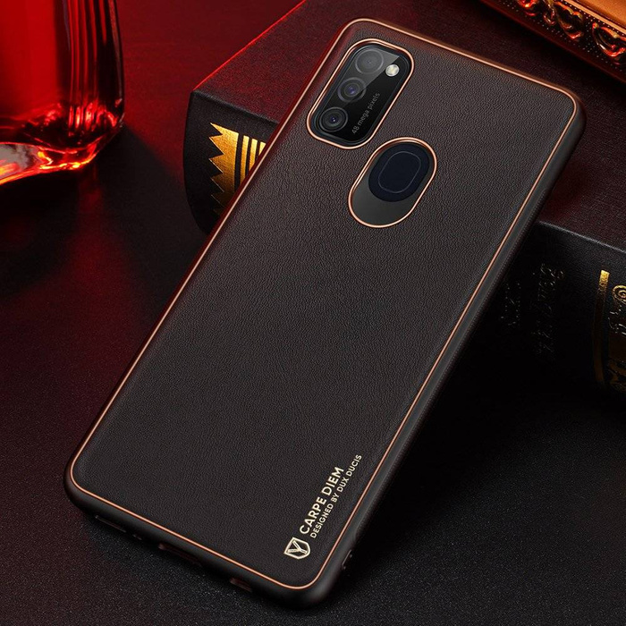 Dux Ducis Yolo elegantes Cover aus ökologischem Leder für Samsung Galaxy M30s schwarz