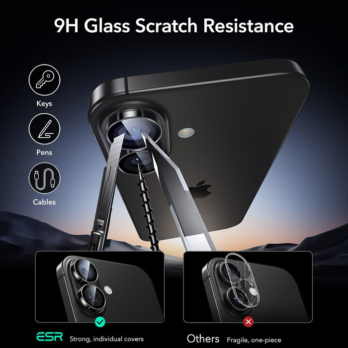ESR KAMERASCHUTZ ArmorITE KAMERASCHUTZ IPhone 16 / 16 PLUS / 17 SCHWARZ
