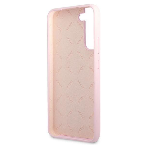 Pouzdro GUESS Samsung Galaxy S22 Plus Silicone Script Metal Logo Lavender Hardcase