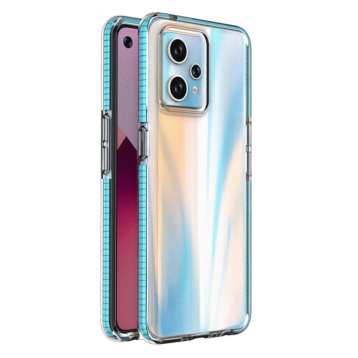 Spring Case pour Realme 9 Pro+ / Realme 9 housse en silicone avec cadre bleu clair