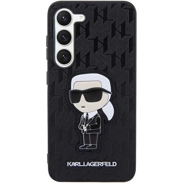Obal Karl Lagerfeld KLHCS23MSAKLHKPK S23 Plus S916 hardcase black/black Saffiano Monogram Ikonik Case