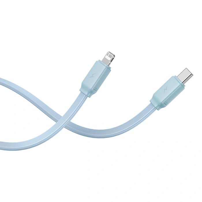 Powerbank Baseus Qpow2 20000mAh 22,5W z podwójnym kablem z wyświetlaczem cyfrowym + kabel Baseus Simple USB-C 3A 0,3m (biały) - niebieski