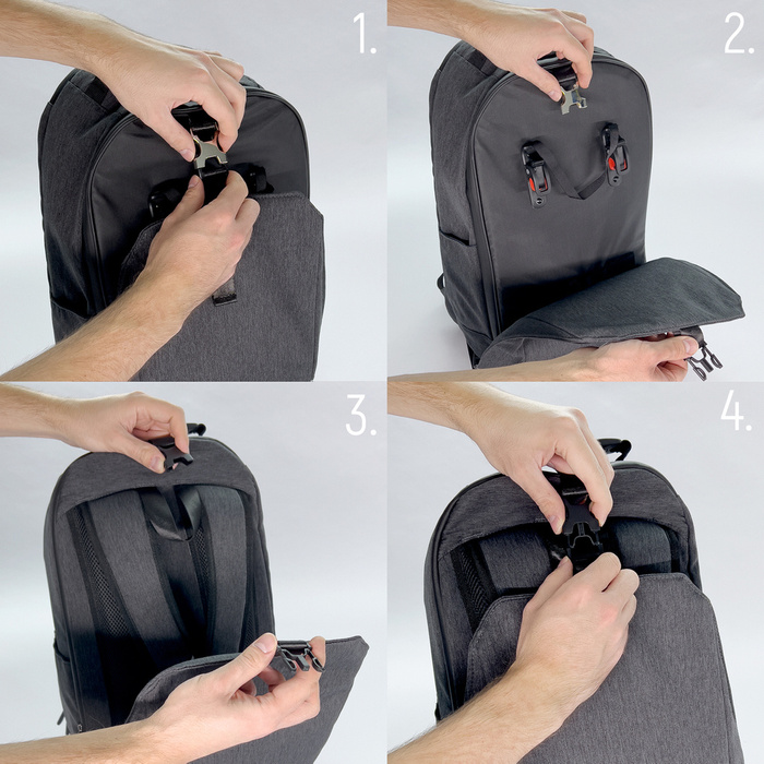 Wozinsky Bicycle Backpack Flip 40L black