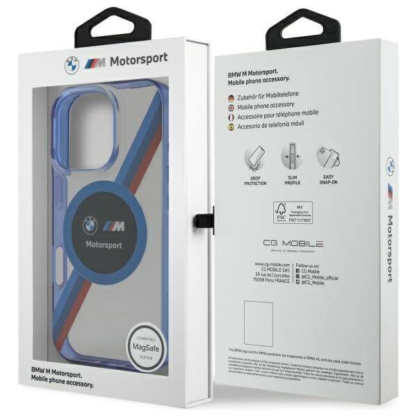Coque BMW iPhone 16 Pro transparent/transparent hardcase Motosport IML Circle MagSafe