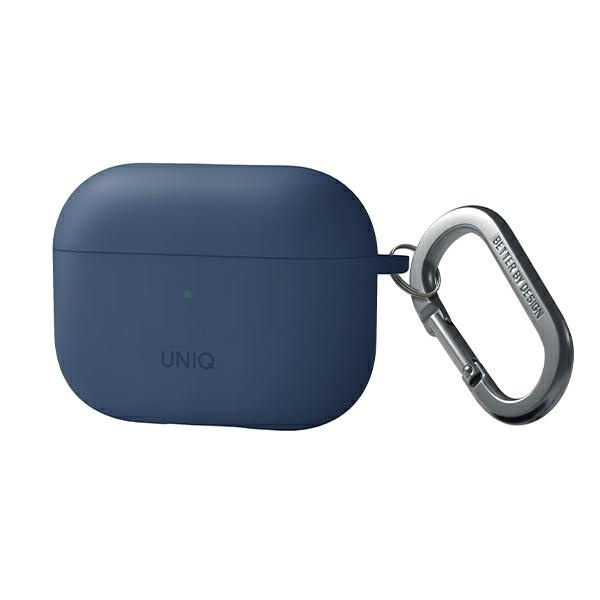 UNIQ obal Nexo AirPods Pro 2. generace + háčky na uši Silikonová modrá/kaspická modrá