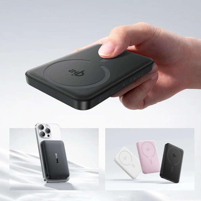 Powerbank Baseus EnerFill FM12 10000mAh 22,5W Qi2 kompatybilny z MagSafe z kablem Baseus Simple USB-C 20V/3A 30cm - czarny