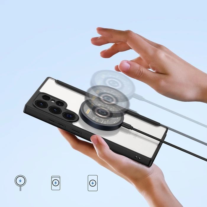 Dux Ducis Skin X Pro Hülle für Samsung S24 Ultra mit Magnetring und Klappe – Schwarz