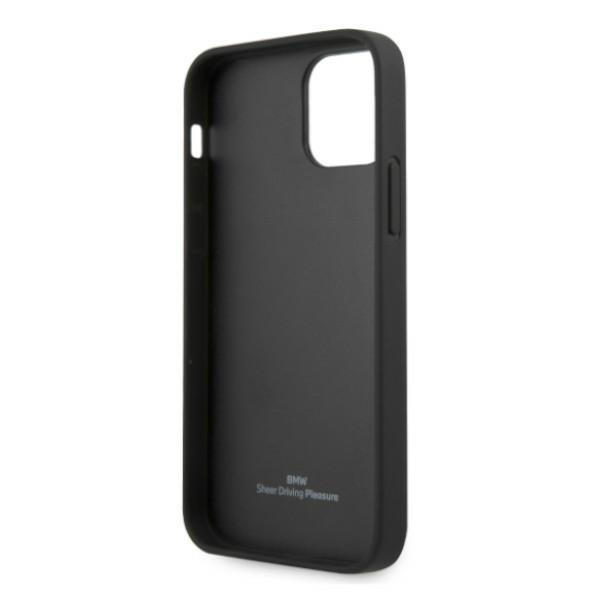 BMW Hülle Apple iPhone 12 Pro Max Leder Deboss Schwarz Hardcase