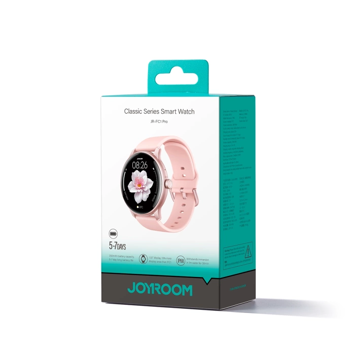 Joyroom Classis Series JR-FC1 Smartwatch with Call Answering Function / IP68 Protection - Pink