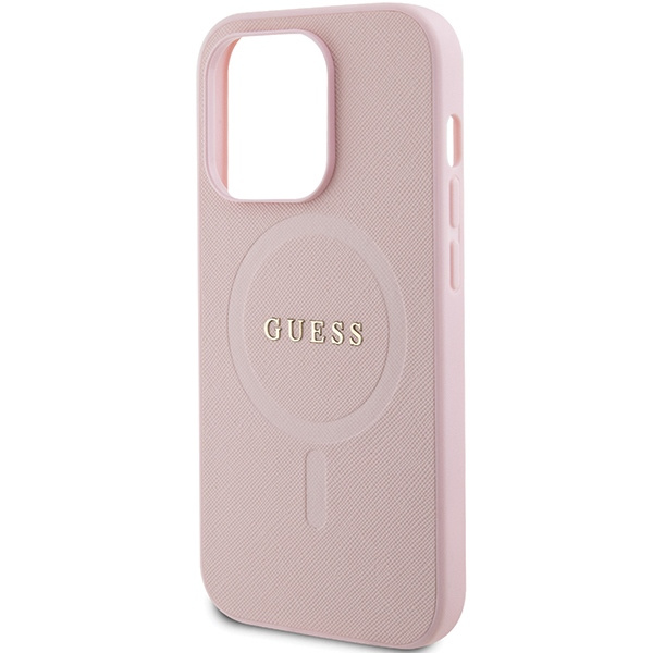 Case Guess GUHMP13XPSAHMCP iPhone 13 Pro Max 6.7" pink/pink hardcase Saffiano MagSafe Case