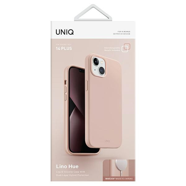 UNIQ hülle Lino Hue iPhone 14 Plus 6.7" MagKlick Aufladen rosa/rosa