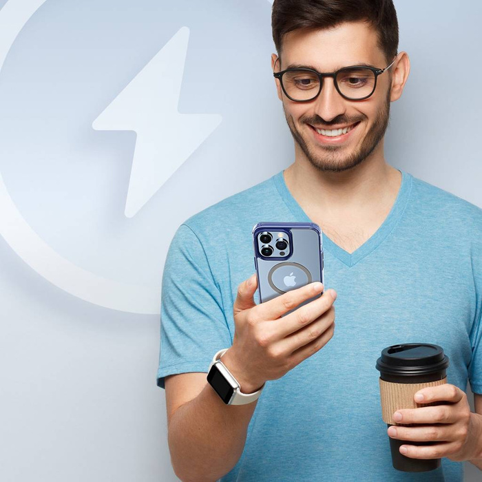 Coque Dux Ducis Clin2 pour iPhone 14 Pro magnétique MagSafe cover bleu