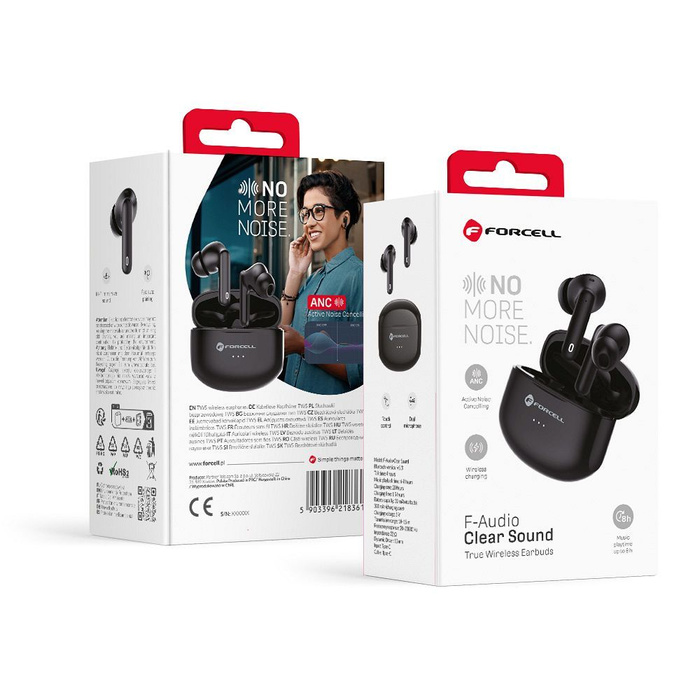 Słuchawki bezprzewodowe douszne Forcell F-Audio TWS Clear Sound czarne
