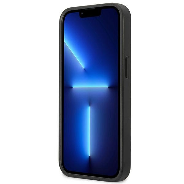 Hülle KARL LAGERFELD Apple iPhone 13 Mini Saffiano Plakette Silber Hartcase