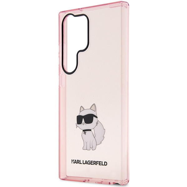 Hülle Karl Lagerfeld Klhcs23lhnchtcp S23 Ultra S918 Rosa/Pink Hardcase Ikonik Choupette Case