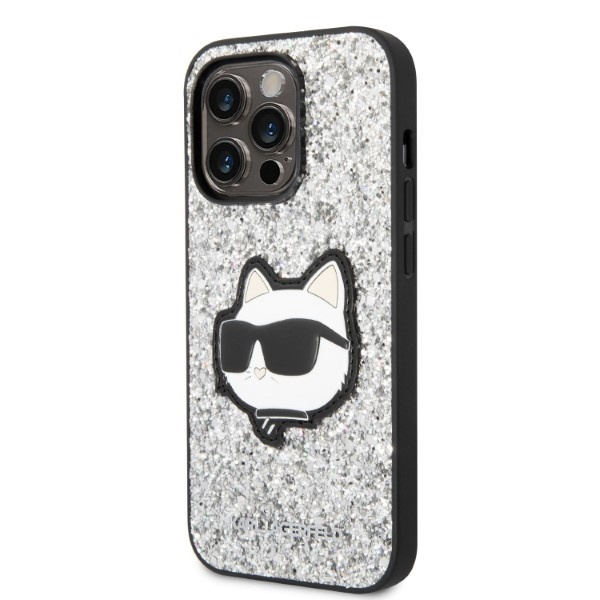 Etui Karl Lagerfeld Klhcp14xg2cps Iphone 14 Pro Max 6,7" Srebrny/silver Hardcase Glitter Choupette Patch Case