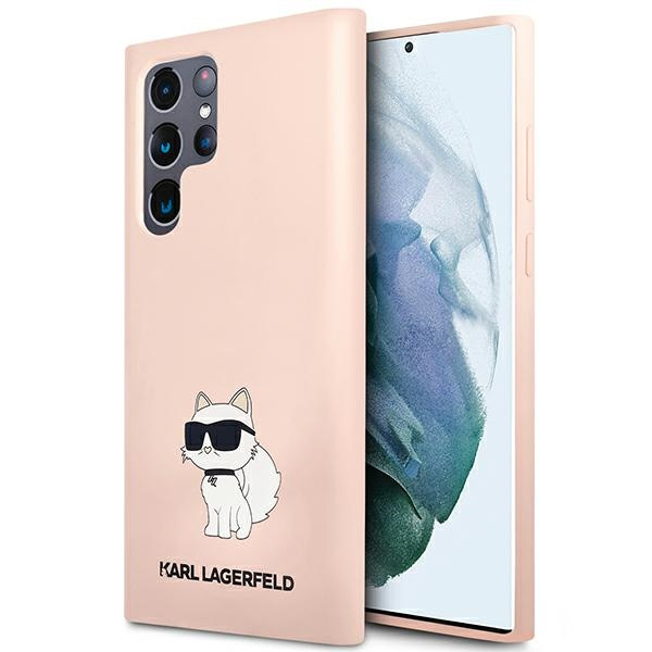 Obal Karl Lagerfeld Silicone NFT Choupette - Obal Samsung Galaxy S23 Ultra (růžový) Case