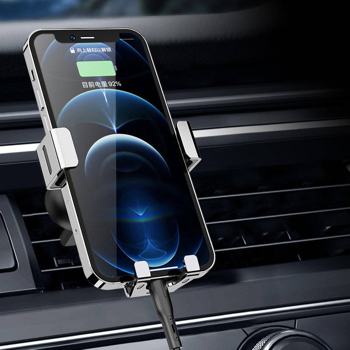Gravity smartphone car holder, air vent blue (YC12)