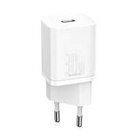 Baseus Super Si 1C caricatore rapido da parete USB Type C 30 W Power Delivery Quick Charge bianco (CCSUP-J02)