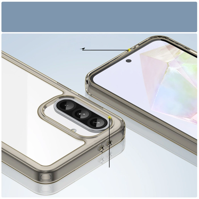 Outer Space Case für Samsung Galaxy A56 Cover mit flexiblem Rahmen - Halbtransparent, Schwarz