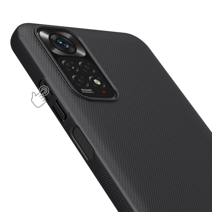 Nillkin Super Frosted Shield wytrzymałe etui pokrowiec Xiaomi Redmi Note 11T 5G / Note 11S 5G / Note 11 5G (China) / Poco M4 Pro 5G czarny