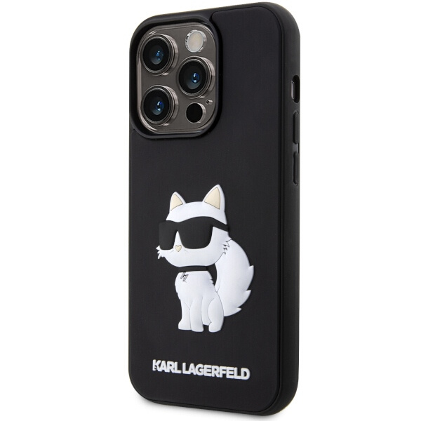 Hülle Karl Lagerfeld KLHCP14L3DRKHNK iPhone 14 Pro 6.1" schwarz/schwarz hartcase Rubber Choupette 3D Case