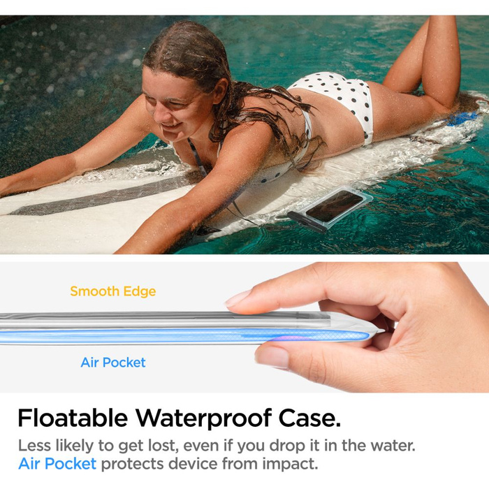Funda Spigen A610 Universal Waterproof WATERPROOF FLOAT Case 2-PACK CRYSTAL CLEAR