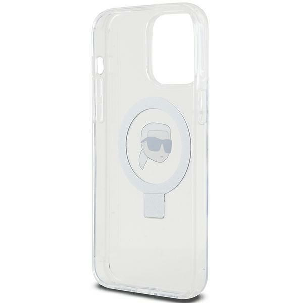 Hülle Karl Lagerfeld KLHMP15XHMRSKHH iPhone 15 Pro Max 6.7" weiß/weiß hartcase Ring Stand Karl Head MagSafe Case