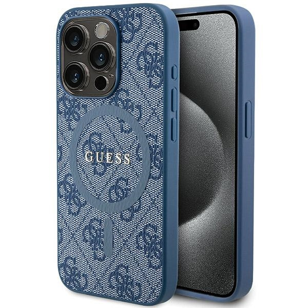 Etui Guess GUHMP14XG4GFRB iPhone 14 Pro Max 6.7" niebieski/blue hardcase 4G Collection Leather Metal Logo MagSafe Case